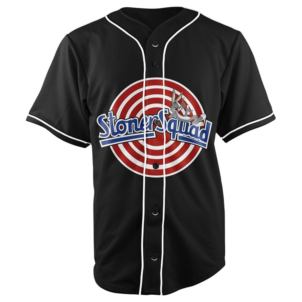Stoner Squad Black Button Up Baseball Jersey
