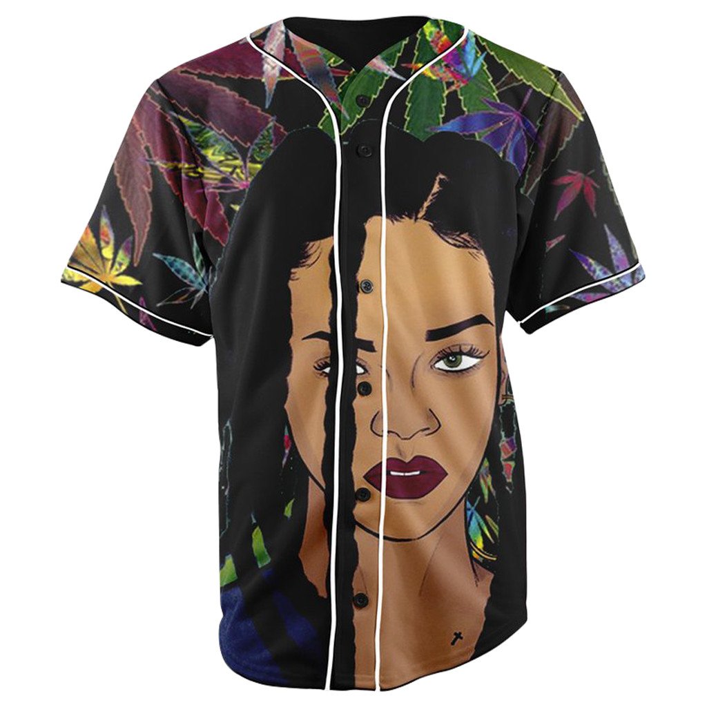 Trippy Rihanna Button Up Baseball Jersey