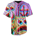 Trippy SpongeBob SquarePants & Squidward Tentacles Purple Button Up Baseball Jersey