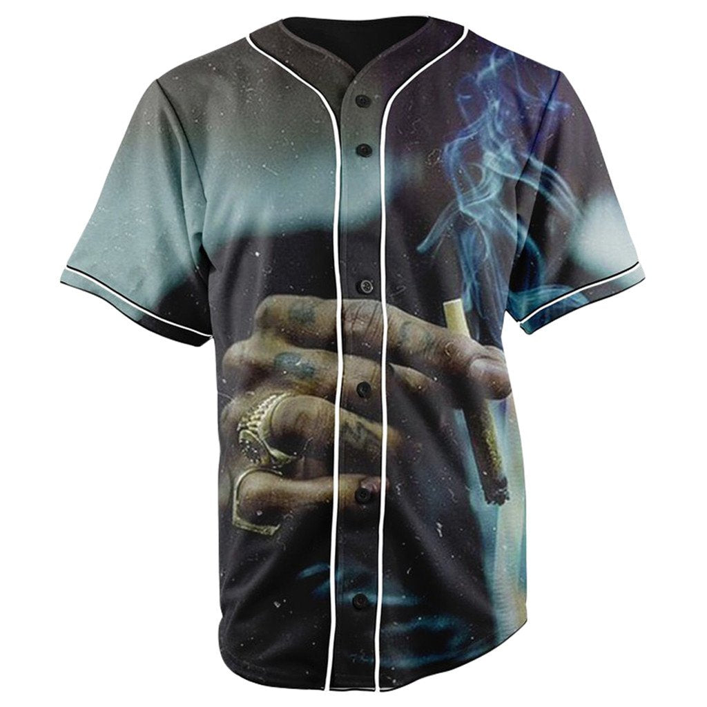 Wiz Khalifa Rotation Black Button Up Baseball Jersey