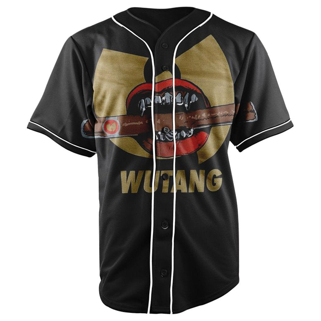 Wu-Tang Clan Black Button Up Baseball Jersey