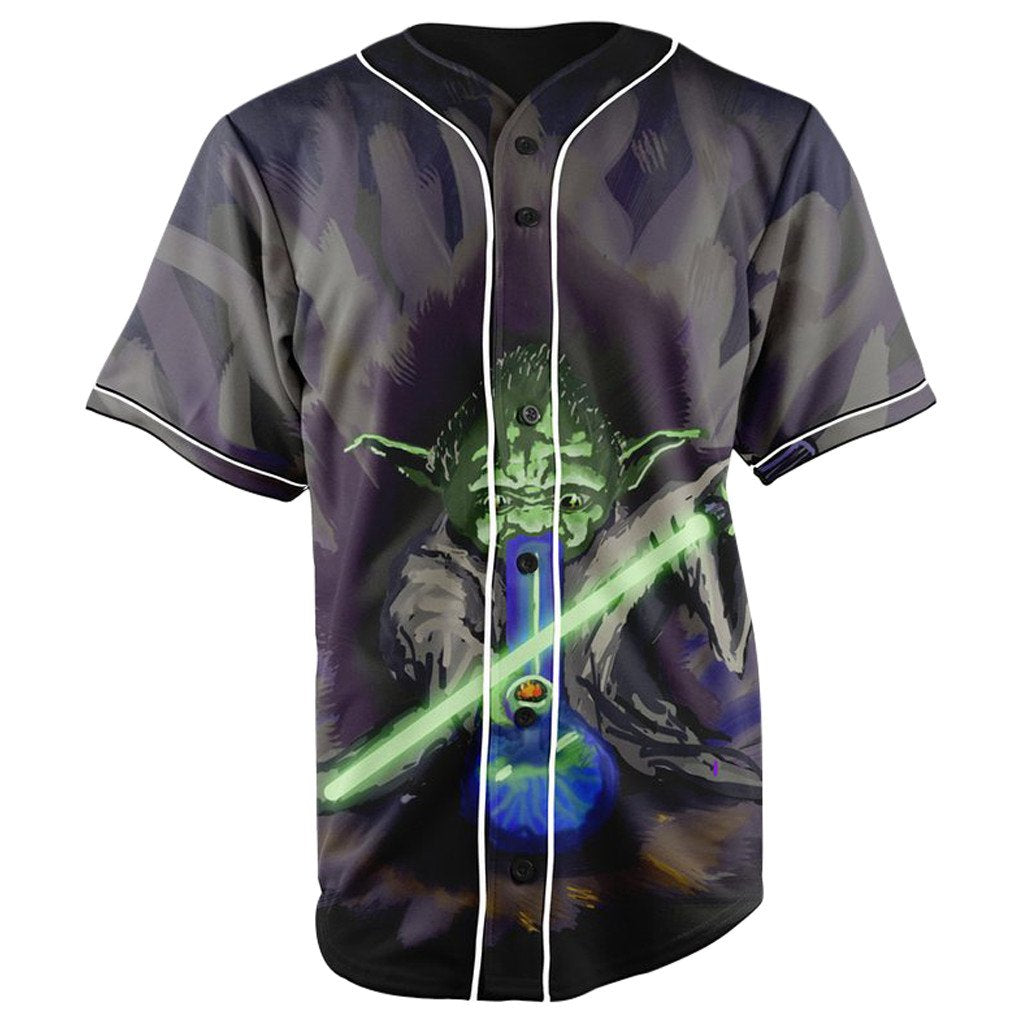 Yoda Kush Star Wars Blue Button Up Baseball Jersey