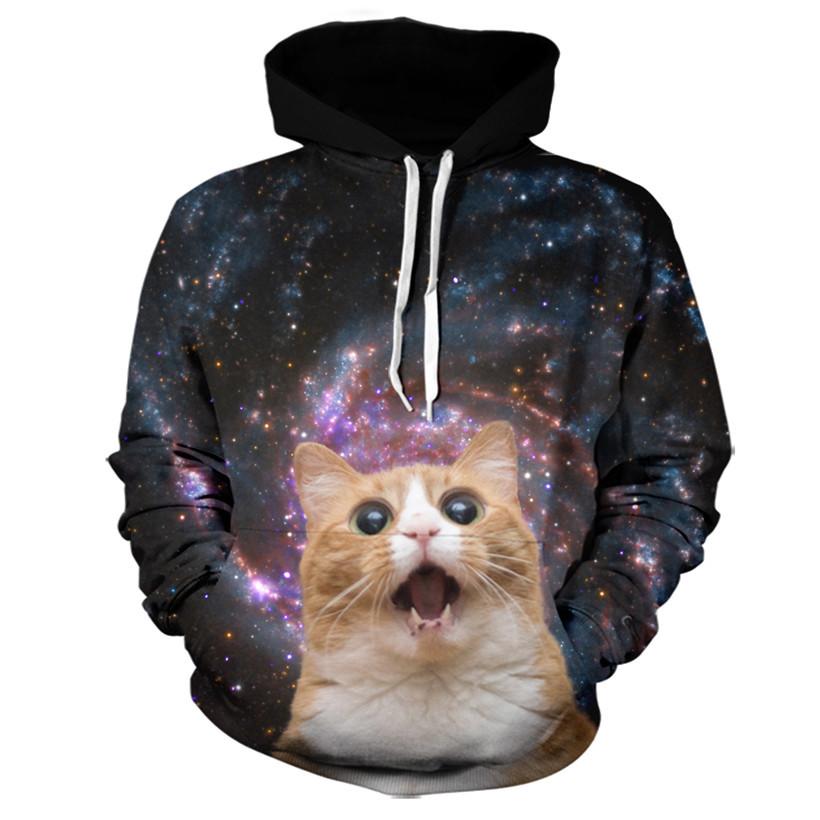Trippy Cat In Space Hoodie