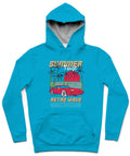 Summer Time III Trendy All-Over Print Solid Iris Blue Hoodie