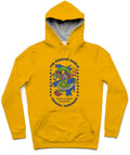 The Dragon Shield Trendy All-Over Print Solid Orange Hoodie