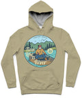 River Time Trendy All-Over Print Solid Neutral Green Hoodie