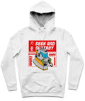 Seek And Destroy Trendy All-Over Print Solid White Smoke Hoodie