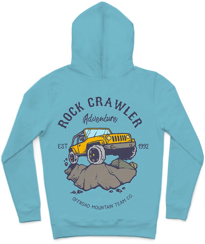 Rock Crawler Trendy All-Over Print Solid Glacier Hoodie