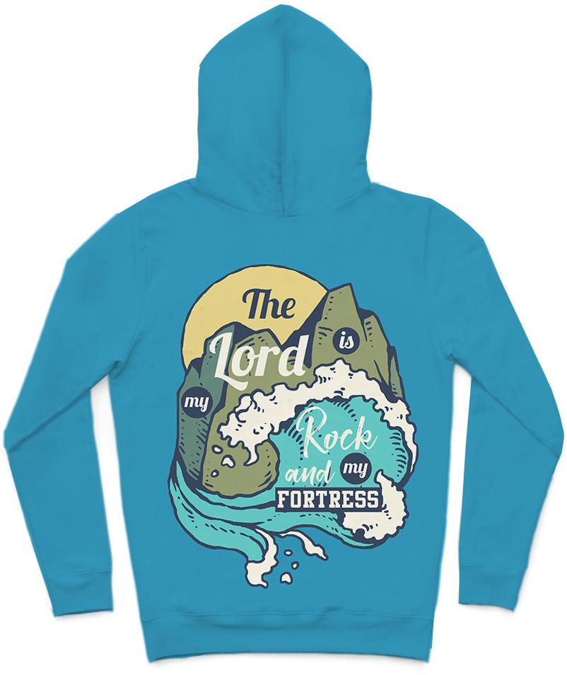The Lord Is My Rock Trendy All-Over Print Solid Scooter Hoodie