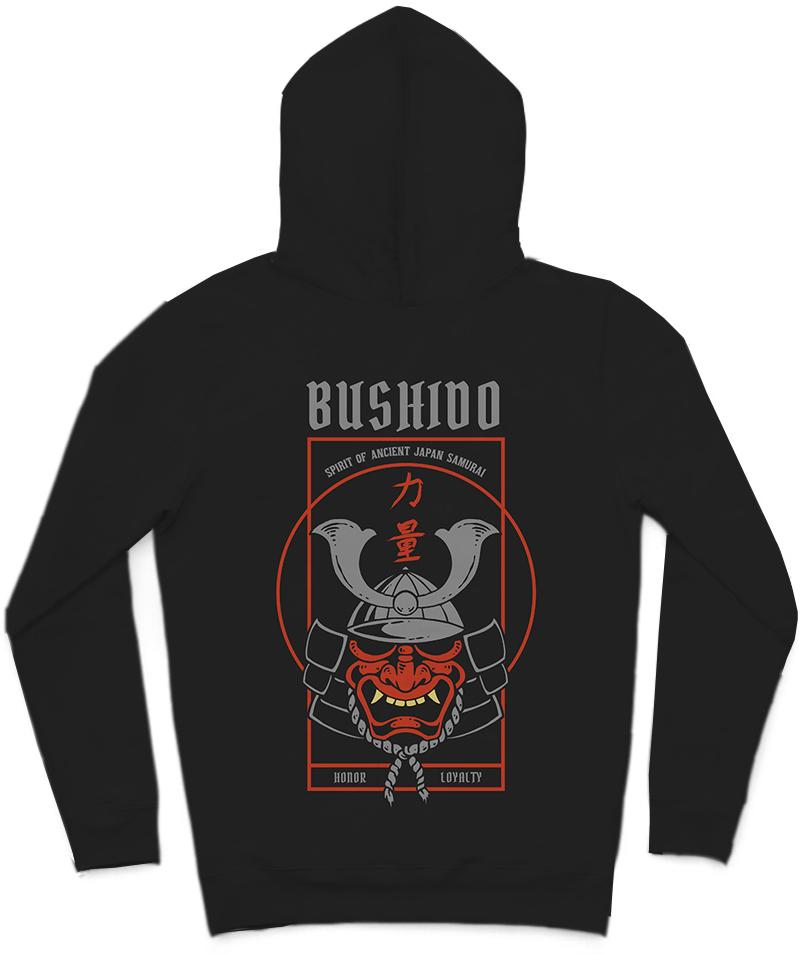 Bushido Trendy All-Over Print Solid Nero Hoodie