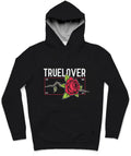 The True Lover III Trendy All-Over Print Solid Black Russian Hoodie