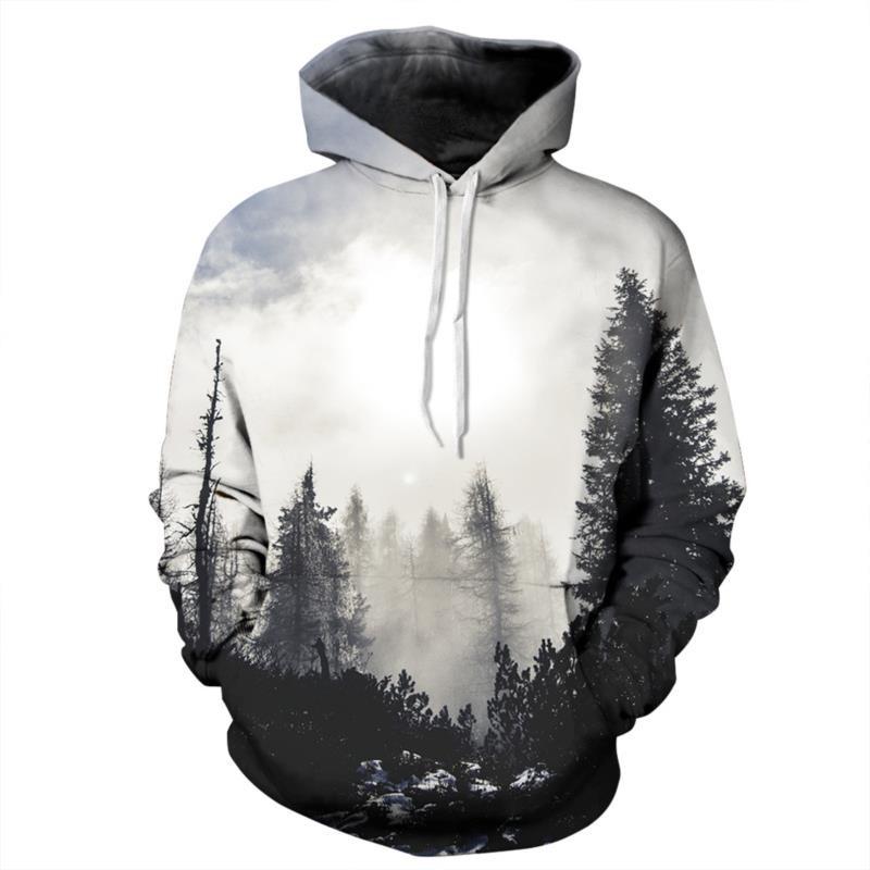 Black & White Forest Hoodie