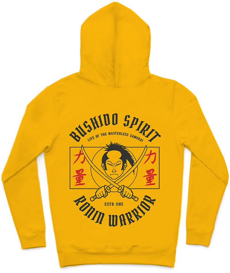 Bushido Spirit Ronin Warrior Trendy All-Over Print Solid Gamboge Hoodie