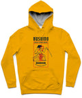 Bushido II Trendy All-Over Print Solid Orange Hoodie