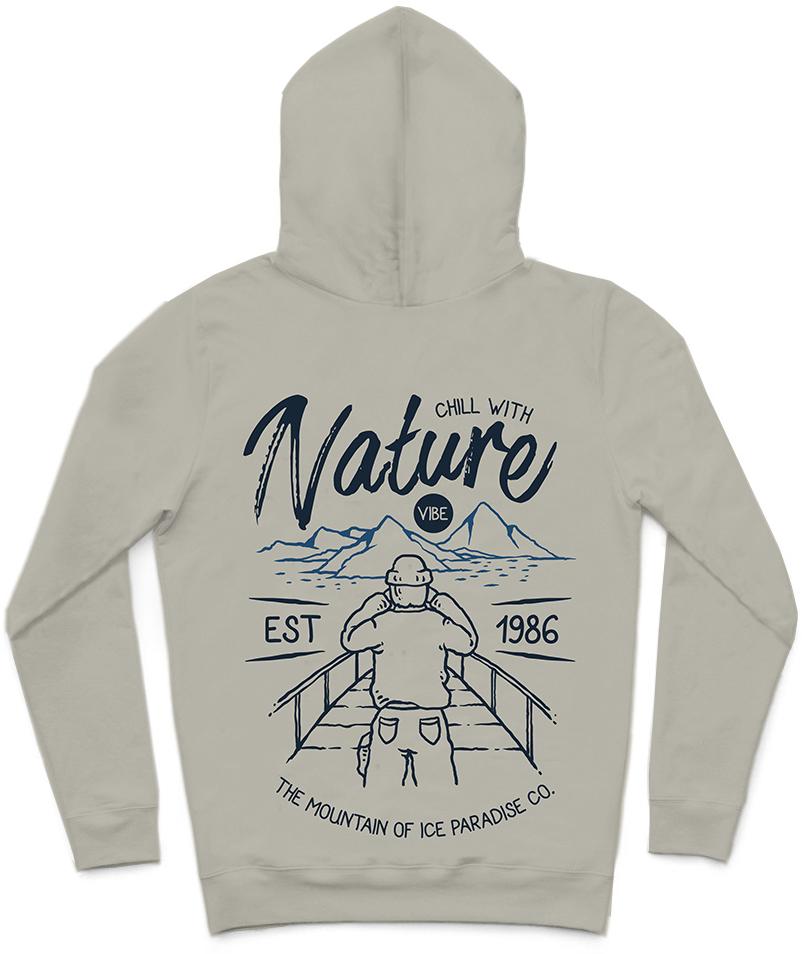 Chill With Nature Trendy All-Over Print Solid Cloudy Hoodie