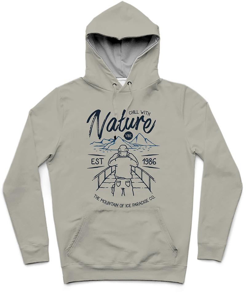 Chill With Nature Trendy All-Over Print Solid Cloudy Hoodie