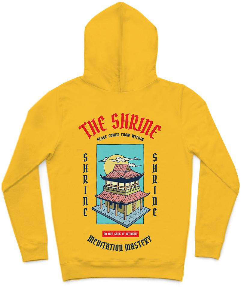 The Shrine Trendy All-Over Print Solid Bright Sun Hoodie