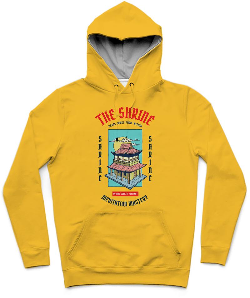 The Shrine Trendy All-Over Print Solid Bright Sun Hoodie