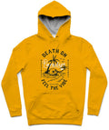 Death Island Trendy All-Over Print Solid Orange Hoodie