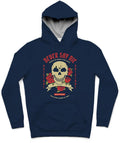 Never Say Die Trendy All-Over Print Solid Blue Whale Hoodie