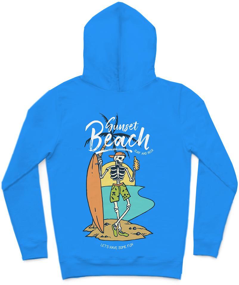 Sunset Beach II Trendy All-Over Print Solid Summer Sky Hoodie