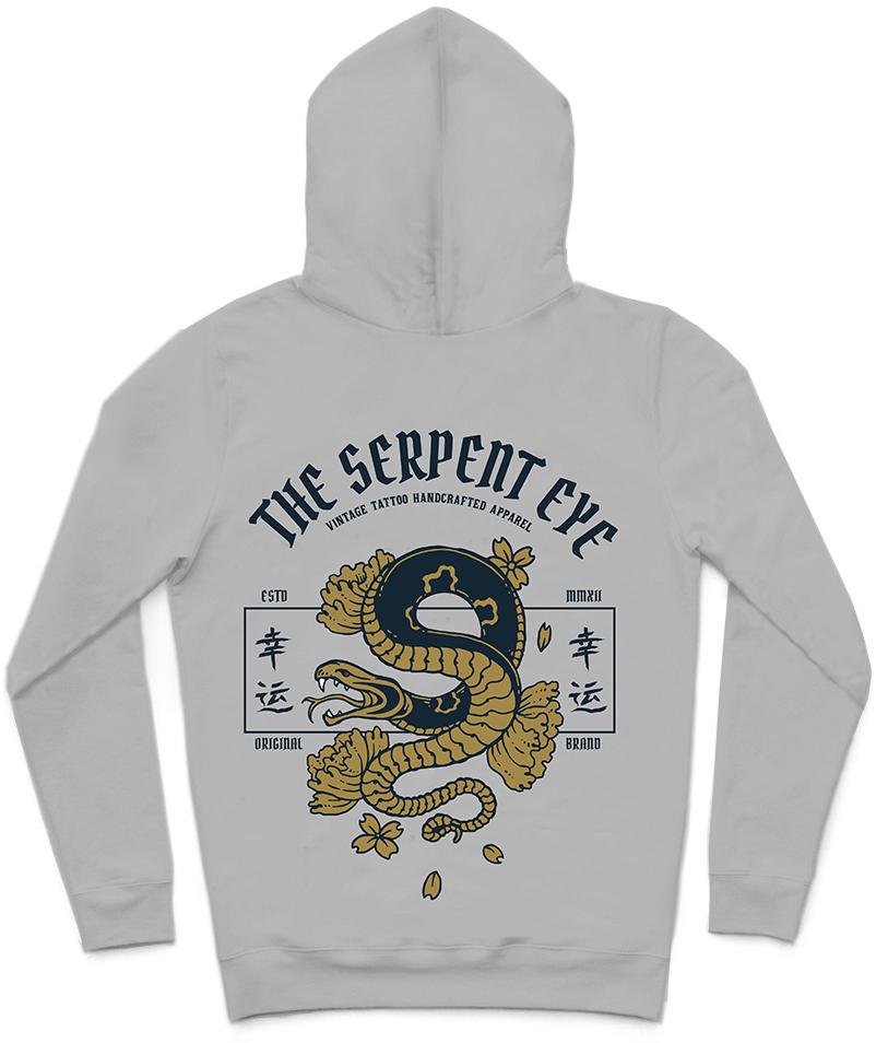 The Serpent Eye Trendy All-Over Print Solid Silver Hoodie