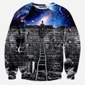 Space Galaxy Crew Neck Sweatshirt Men & Women Harajuku Style All Over Print Sweater