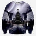 Stairway to Heaven Space Galaxy Crew Neck Sweatshirt Men & Women Harajuku Style Art All Over Print Sweater