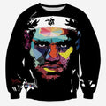 King James Crew Neck Sweatshirt Men & Women Lebron James Harajuku Style All Over Print Black Sweater