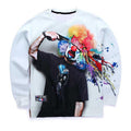 Suicide Clown Crew Neck Sweatshirt Men & Women Dead Clown Gun To Head Harajuku Style All Over Print White Sweater