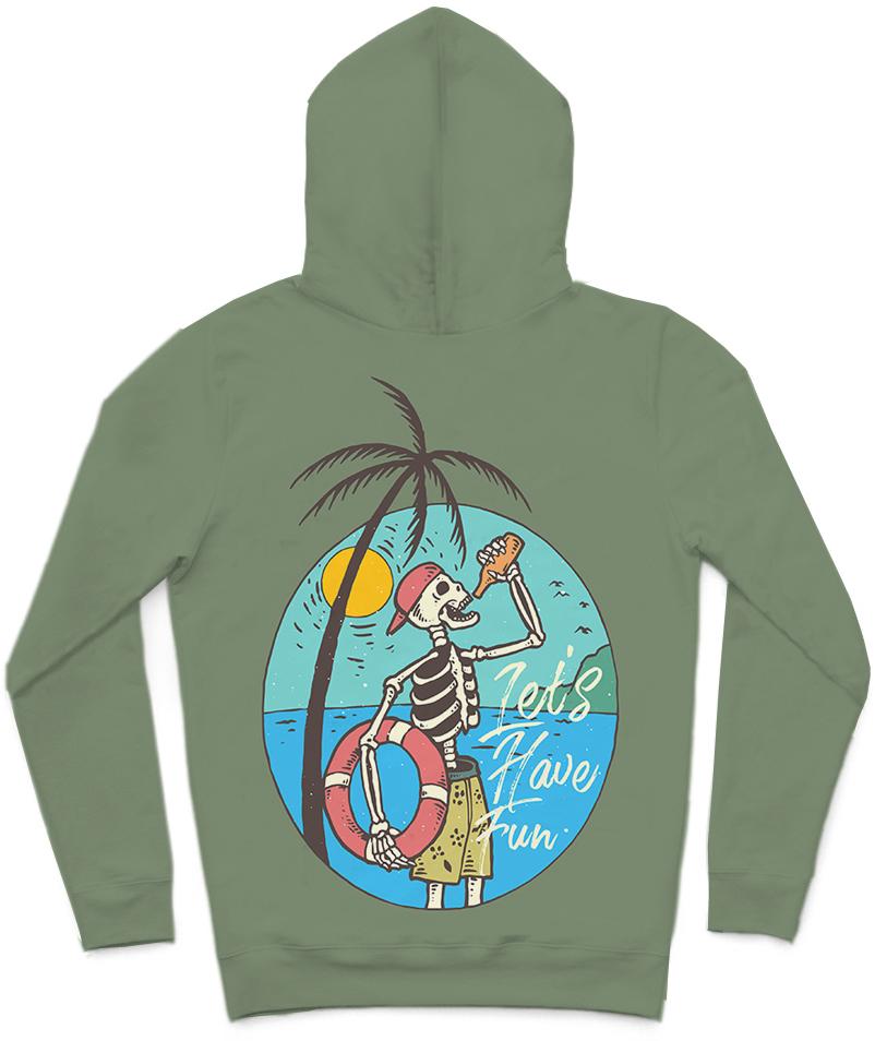 Let's Have Fun Trendy All-Over Print Solid Camouflage Green Hoodie