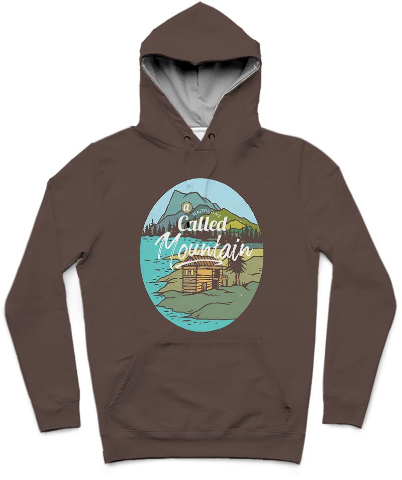 Mountain Tavern Trendy All-Over Print Solid Cork Hoodie
