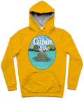 The Cabin And The Lake Trendy All-Over Print Solid Orange Hoodie