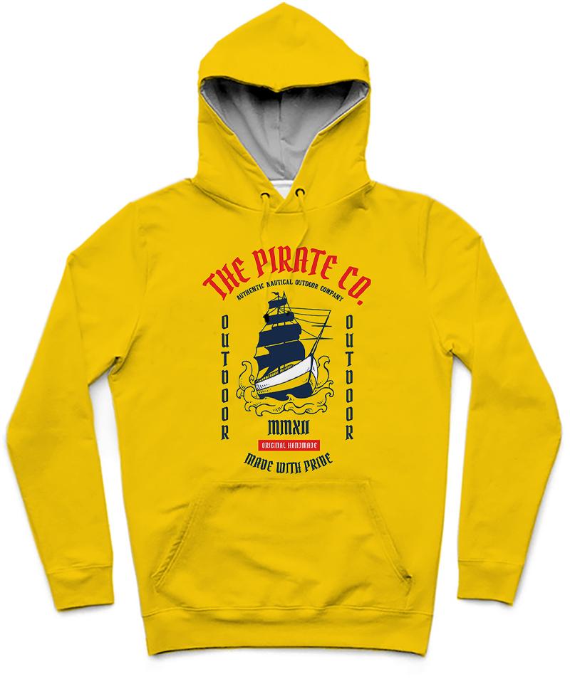 MMXII Trendy All-Over Print Solid Golden Poppy Hoodie