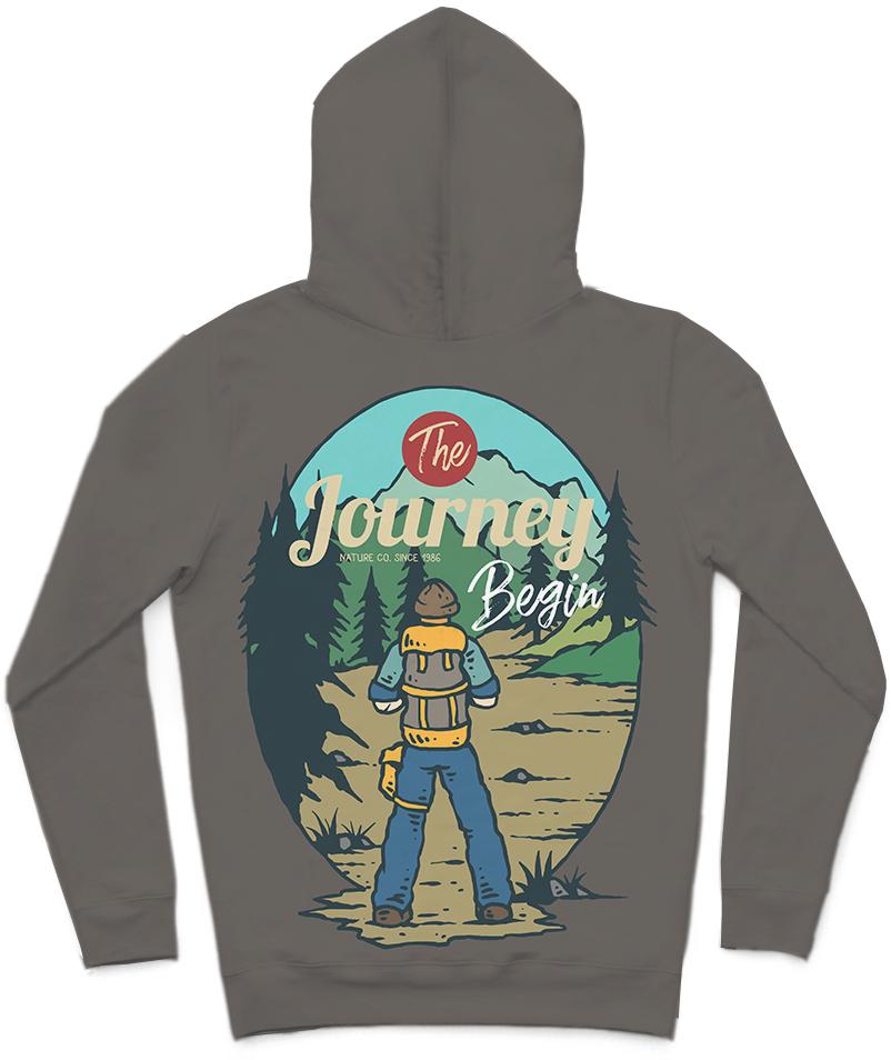 The Journey II Trendy All-Over Print Solid Tundora Hoodie
