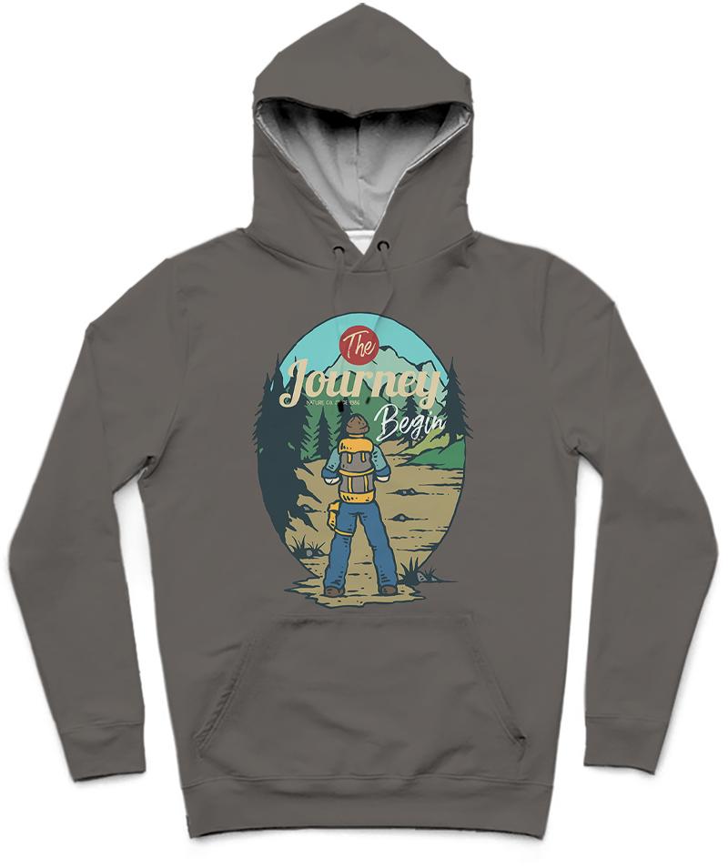 The Journey II Trendy All-Over Print Solid Tundora Hoodie