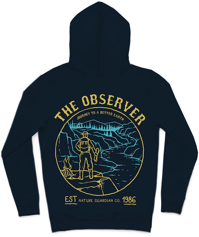 The Observer Trendy All-Over Print Solid Tangaroa Hoodie