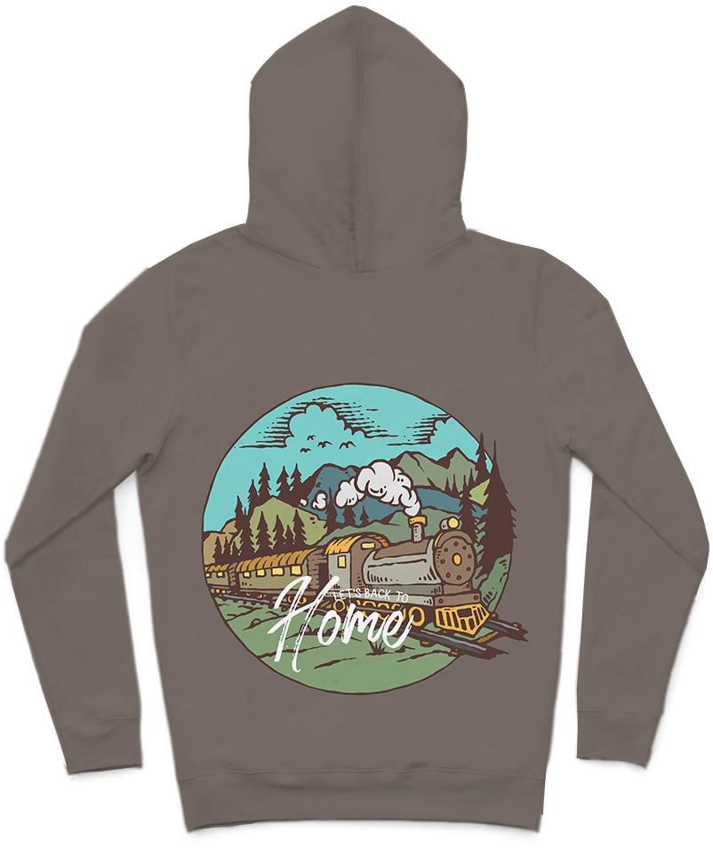 Train Home Trendy All-Over Print Solid Sandstone Hoodie