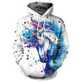 animals unicorn paint hoodie