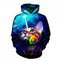 Unicorn Cat with Rose 3D hoodie
