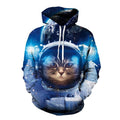 Space Cat Galaxy Astronaut 3D hoodie