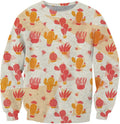 Succulent Pattern Crewneck Sweatshirt