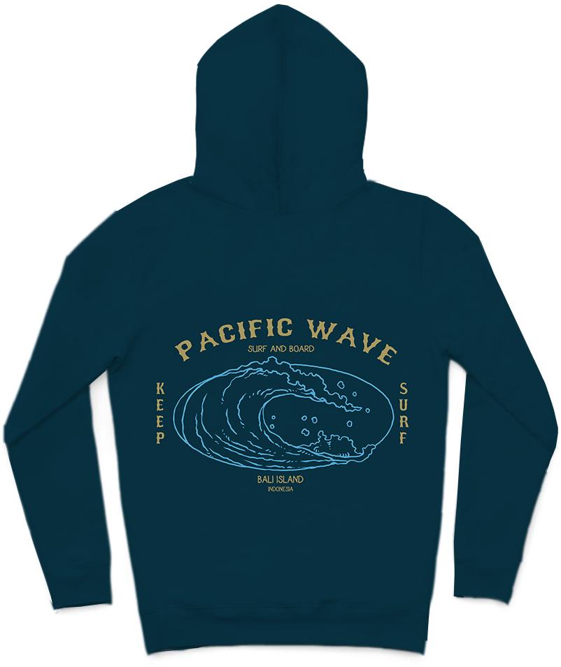 Pacific Wave Trendy All-Over Print Solid Cyprus Hoodie