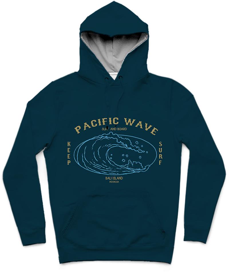 Pacific Wave Trendy All-Over Print Solid Cyprus Hoodie