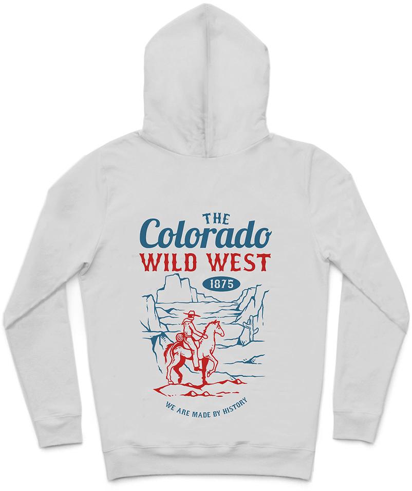 Colorado II Trendy All-Over Print Solid Very Light Grey Hoodie