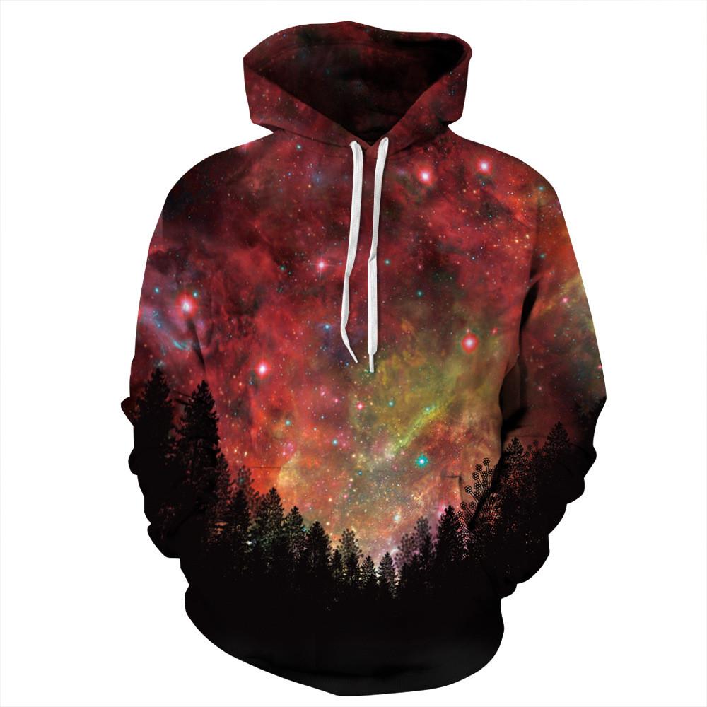Red Space Forest Hoodie