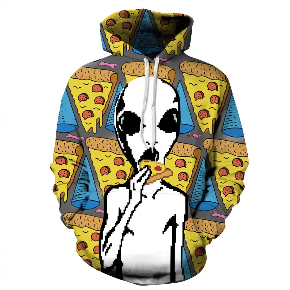 Aliens Love Pizza Hoodie