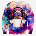 Orion Crew Neck Sweatshirt Men & Women Cats In Space Galaxy Universe Harajuku Style All Over Print Sweater