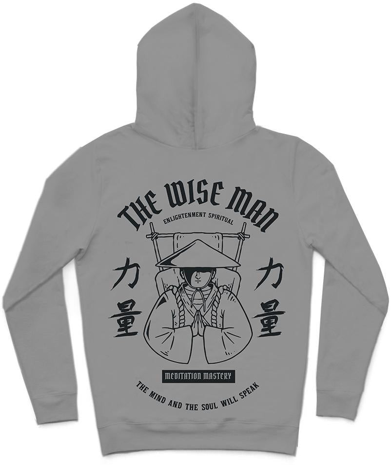 The Wise Man Trendy All-Over Print Solid Suva Grey Hoodie
