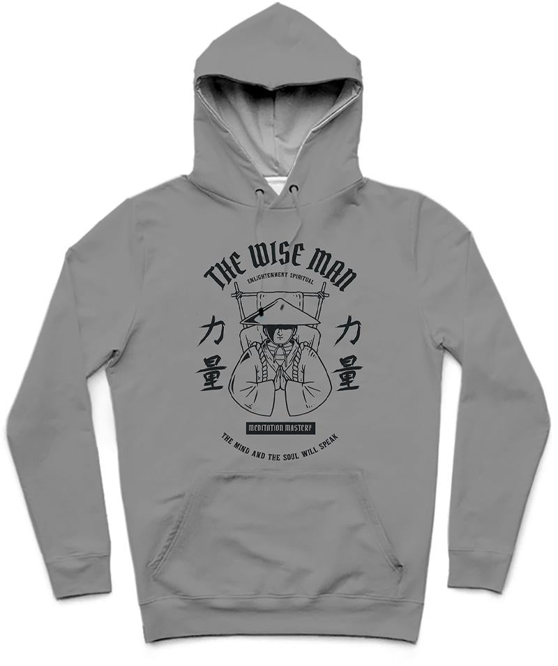 The Wise Man Trendy All-Over Print Solid Suva Grey Hoodie